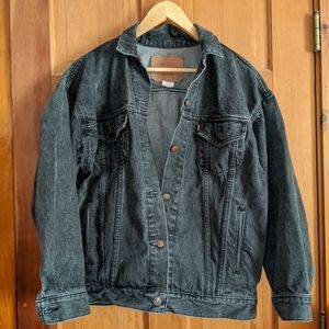 Levi's trucker faded black jean jacket, size medium